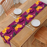 Cute Halloween Pumpkin Witch Print Table Runner