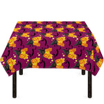 Cute Halloween Pumpkin Witch Print Tablecloth