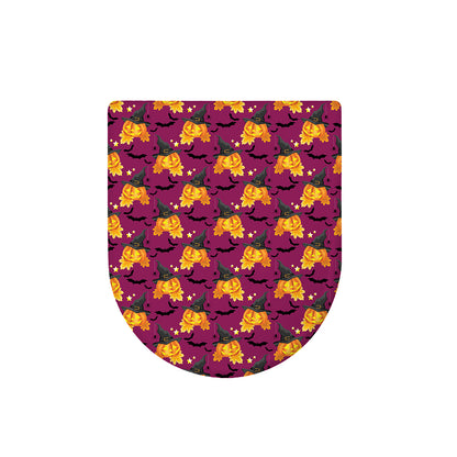 Cute Halloween Pumpkin Witch Print Toilet Lid Cover