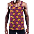 Cute Halloween Pumpkin Witch Print Men's Workout Tank Top