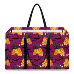 Cute Halloween Pumpkin Witch Print Utility Tote Bag