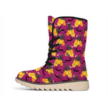 Cute Halloween Pumpkin Witch Print Winter Boots