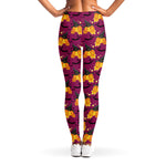 Cute Halloween Pumpkin Witch Print Women's Leggings