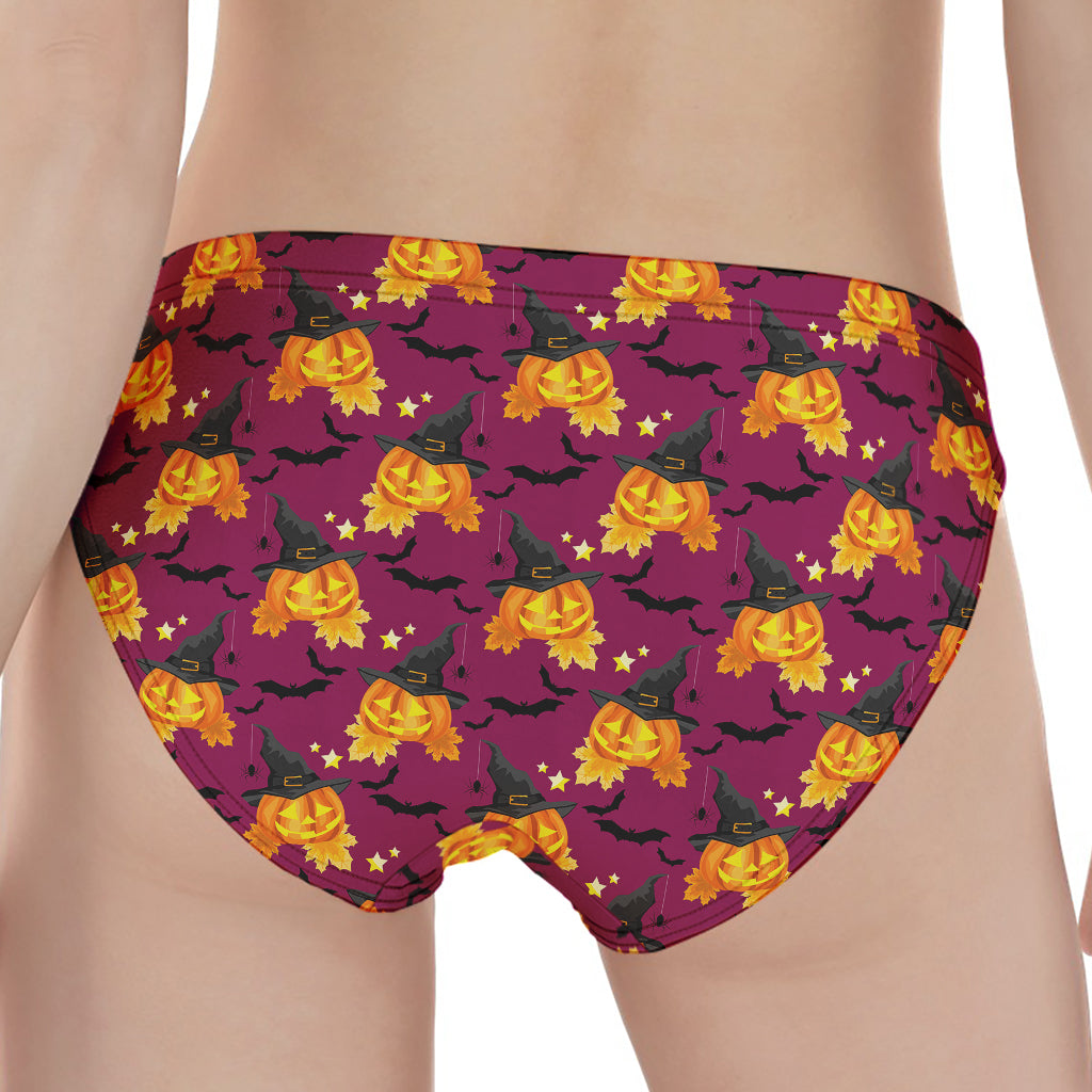 Cute Halloween Pumpkin Witch Print Women's Panties