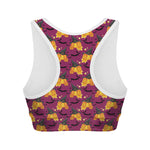 Cute Halloween Pumpkin Witch Print Women's Sports Bra