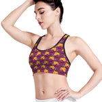 Cute Halloween Pumpkin Witch Print Women's Sports Bra