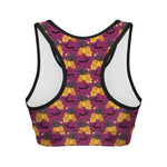 Cute Halloween Pumpkin Witch Print Women's Sports Bra