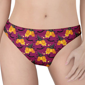 Cute Halloween Pumpkin Witch Print Women's Thong