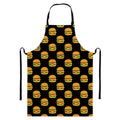 Cute Hamburger Pattern Print Bib Apron With Pocket