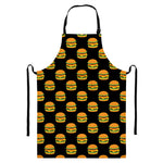 Cute Hamburger Pattern Print Bib Apron With Pocket
