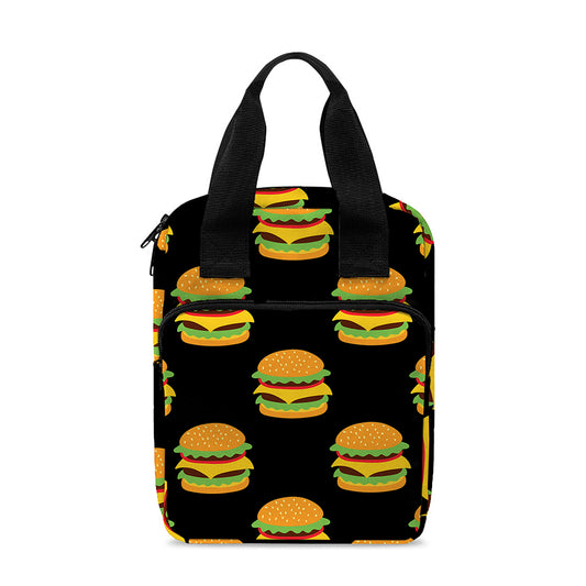 Cute Hamburger Pattern Print Bible Tote Bag