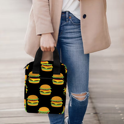 Cute Hamburger Pattern Print Bible Tote Bag