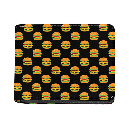 Cute Hamburger Pattern Print Bifold Wallet
