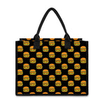 Cute Hamburger Pattern Print Canvas Tote Bag