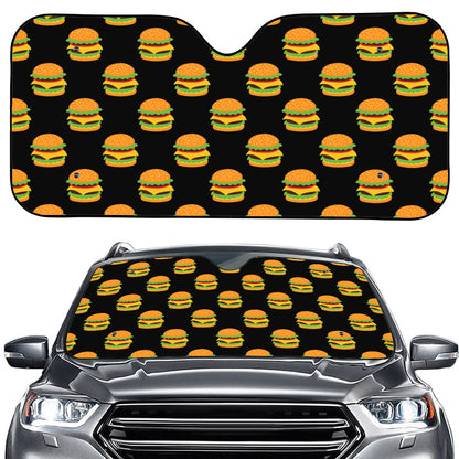 Cute Hamburger Pattern Print Car Windshield Sun Shade