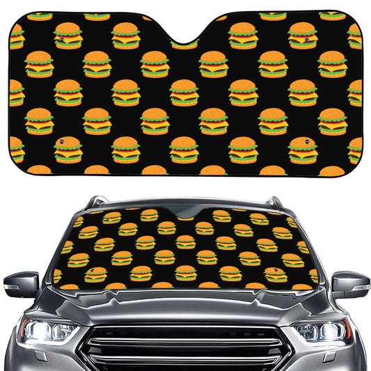 Cute Hamburger Pattern Print Car Windshield Sun Shade