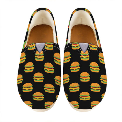 Cute Hamburger Pattern Print Casual Shoes