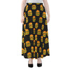 Cute Hamburger Pattern Print Chiffon Maxi Skirt