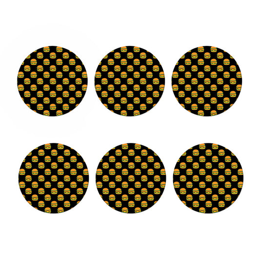 Cute Hamburger Pattern Print Coaster Set