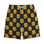 Cute Hamburger Pattern Print Cotton Shorts
