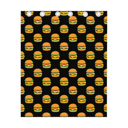 Cute Hamburger Pattern Print Curtain