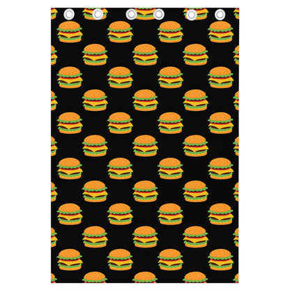 Cute Hamburger Pattern Print Curtain