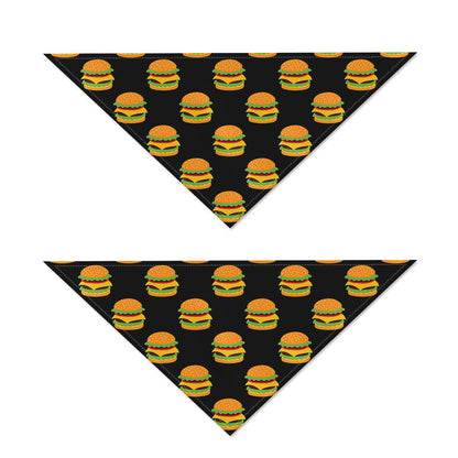 Cute Hamburger Pattern Print Dog Bandana