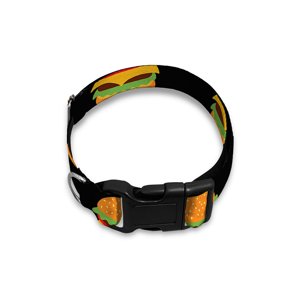 Cute Hamburger Pattern Print Dog Collar