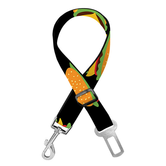 Cute Hamburger Pattern Print Dog Seat Belt