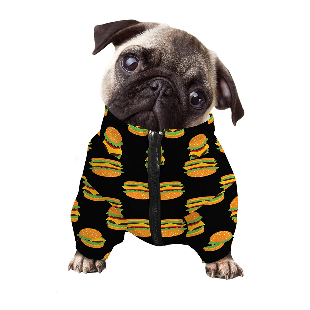 Cute Hamburger Pattern Print Dog Zip Up Jacket
