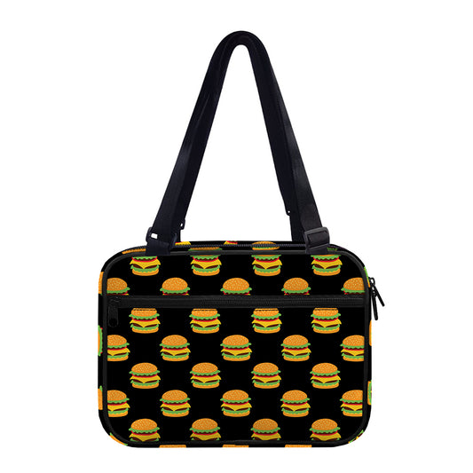 Cute Hamburger Pattern Print Double Strap Bible Bag
