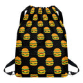 Cute Hamburger Pattern Print Drawstring Backpack