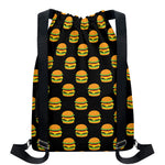 Cute Hamburger Pattern Print Drawstring Backpack