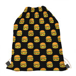Cute Hamburger Pattern Print Drawstring Bag