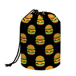 Cute Hamburger Pattern Print Drawstring Makeup Bag