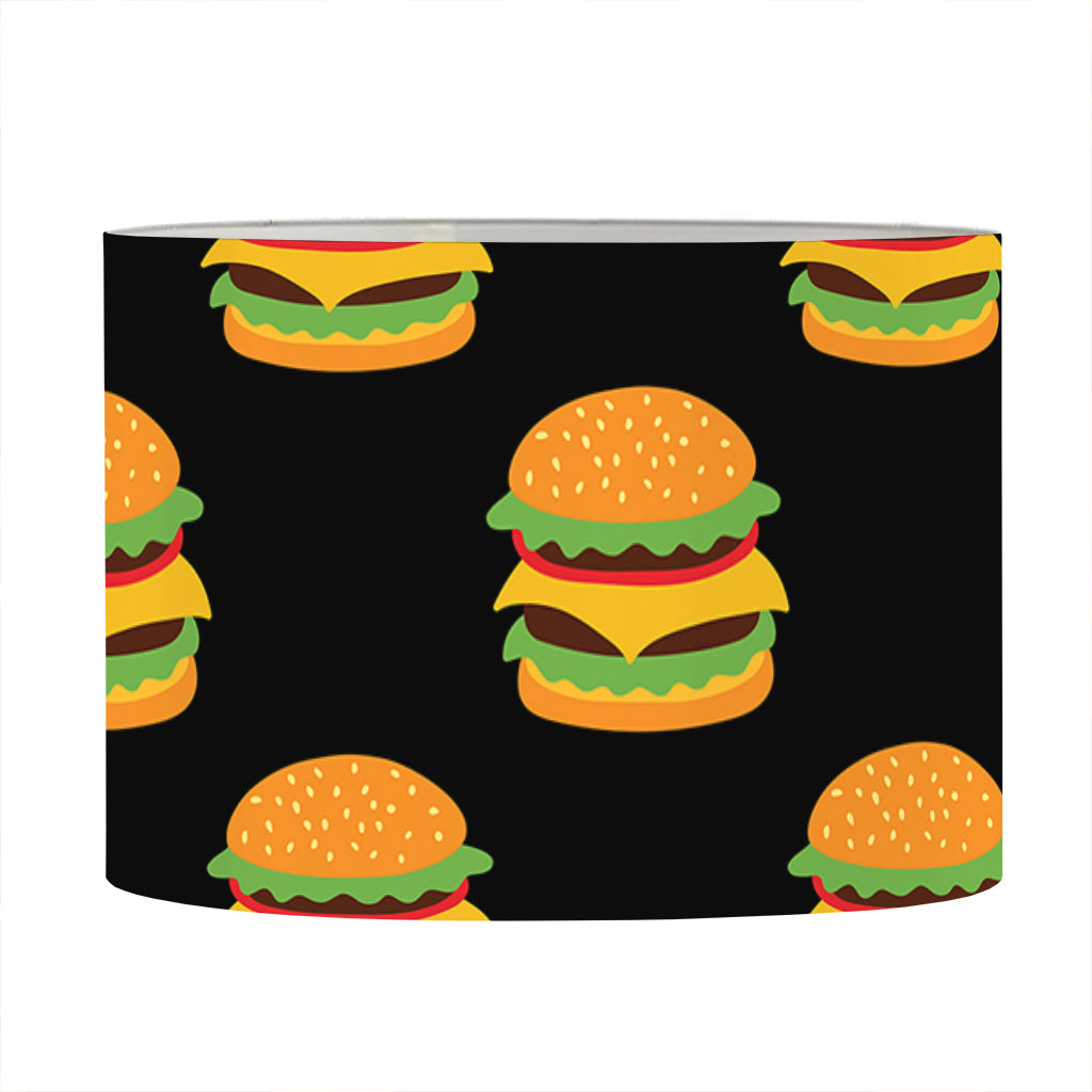 Cute Hamburger Pattern Print Drum Lamp Shade