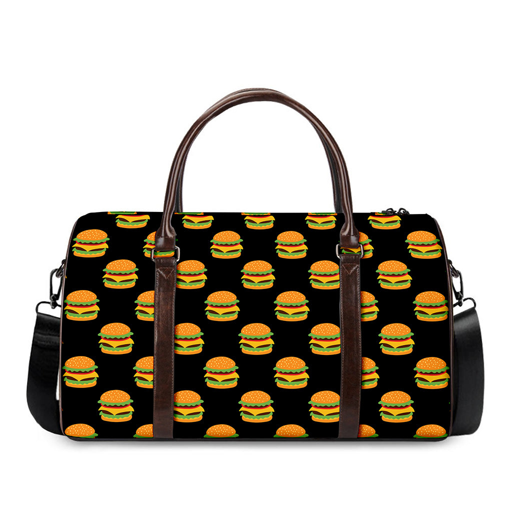 Cute Hamburger Pattern Print Duffle Bag