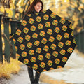 Cute Hamburger Pattern Print Foldable Umbrella