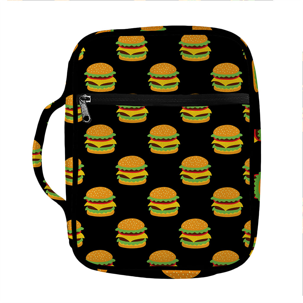 Cute Hamburger Pattern Print Front Pocket Bible Bag
