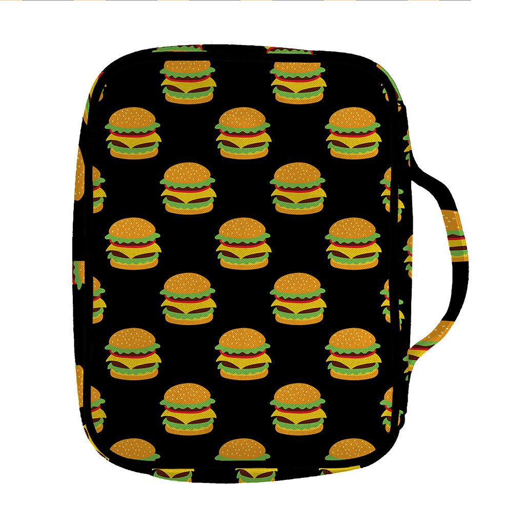 Cute Hamburger Pattern Print Front Pocket Bible Bag