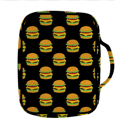 Cute Hamburger Pattern Print Front Pocket Bible Bag