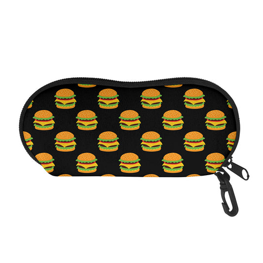 Cute Hamburger Pattern Print Glasses Case
