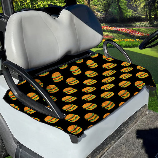 Cute Hamburger Pattern Print Golf Cart Seat Cover