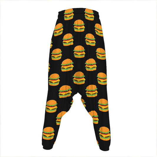 Cute Hamburger Pattern Print Hammer Pants