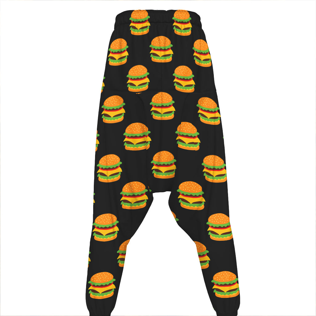 Cute Hamburger Pattern Print Hammer Pants