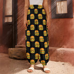 Cute Hamburger Pattern Print Harem Pants