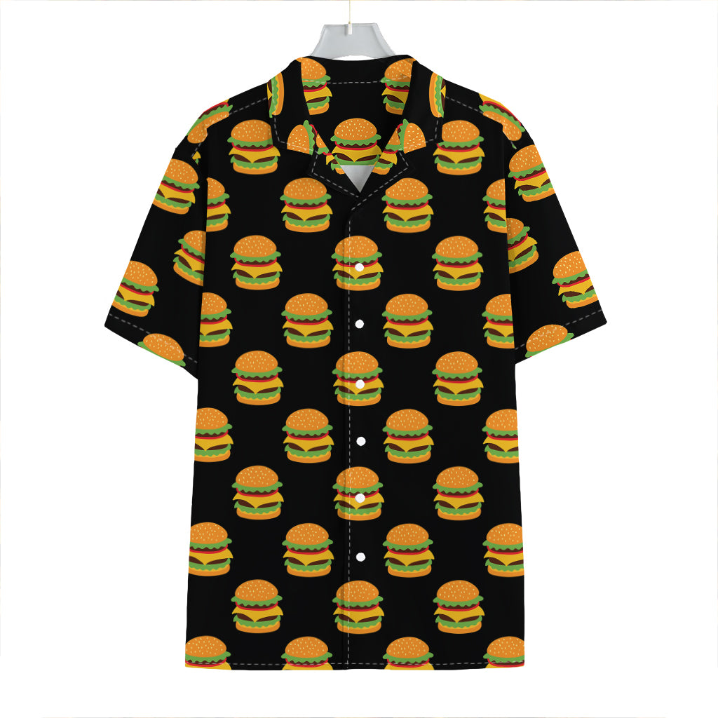 Cute Hamburger Pattern Print Hawaiian Shirt