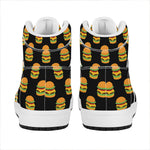 Cute Hamburger Pattern Print High Top Leather Sneakers