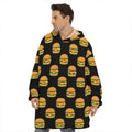Cute Hamburger Pattern Print Hoodie Blanket