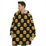 Cute Hamburger Pattern Print Hoodie Blanket